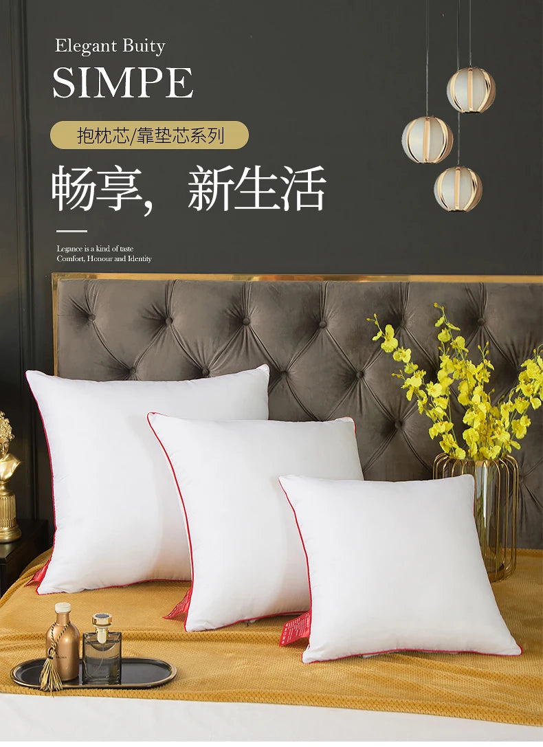 40*40/45*45/50*50/55*55/60*60/65*65/70*70cm Solid Pure Cushion Core Pillow Interior Soft White Head Waist Pillow Inner Cushion