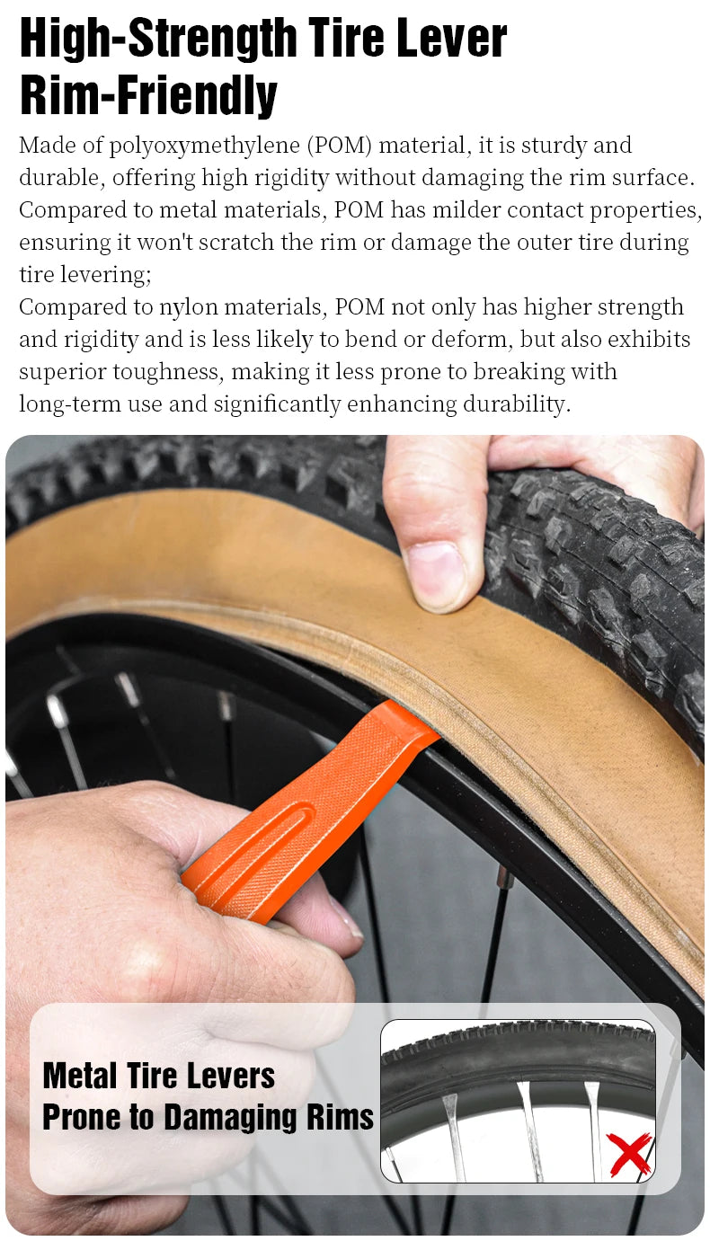 LEBYCLE 3PCS Bicycle Tire Lever MTB Road Bike Tire Pry Bar Ultralight Bike Tire Change Rim Spoon Cycling Crowbar Removal Tools