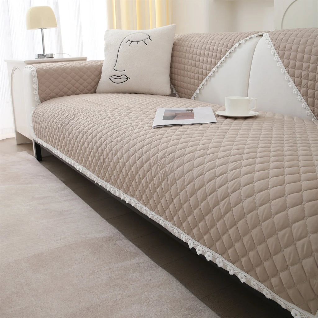 Quilted Sofa Cover Dogs Pets Kid Anti-Slip Couch Covers Anti-wear Slipcovers Furniture Protector Seat Cover
