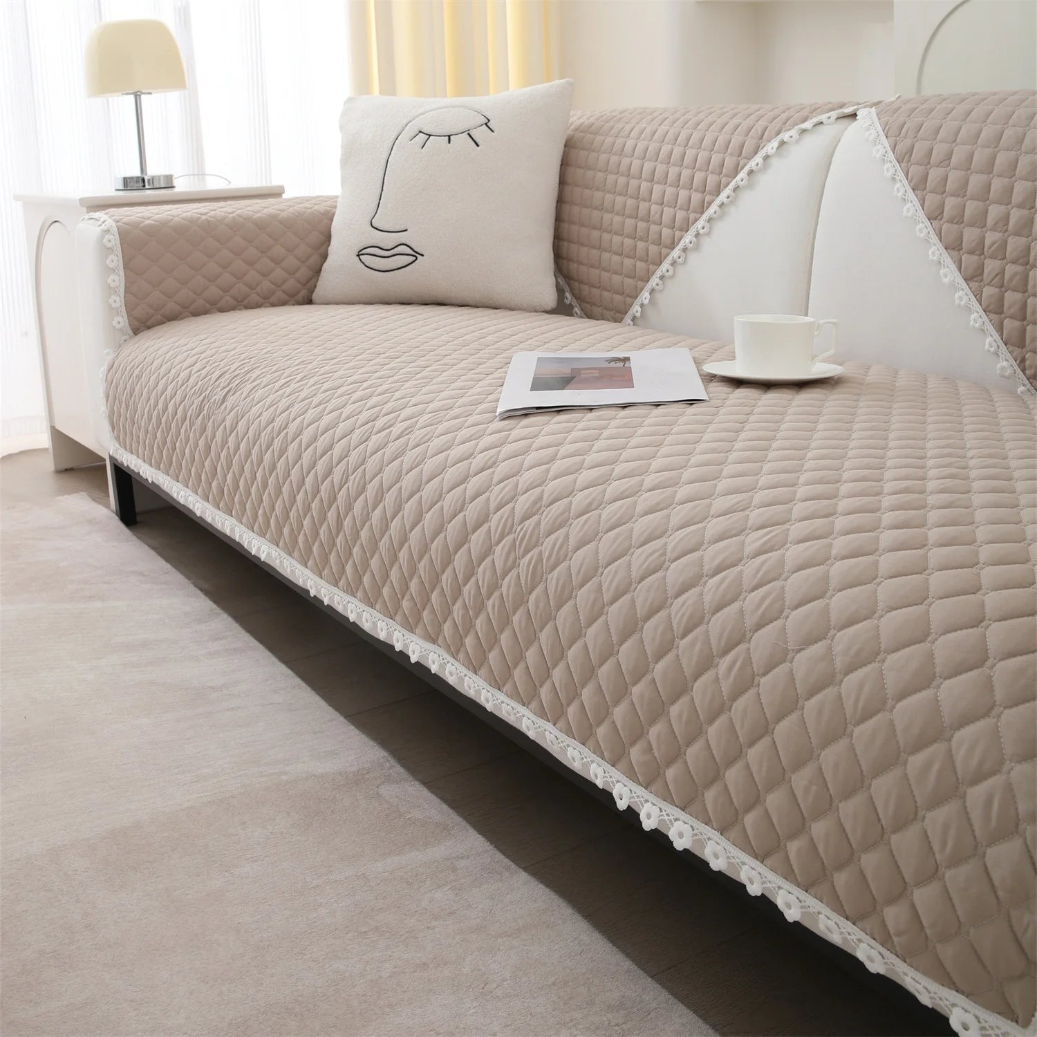 Quilted Sofa Cover Dogs Pets Kid Anti-Slip Couch Covers Anti-wear Slipcovers Furniture Protector Seat Cover