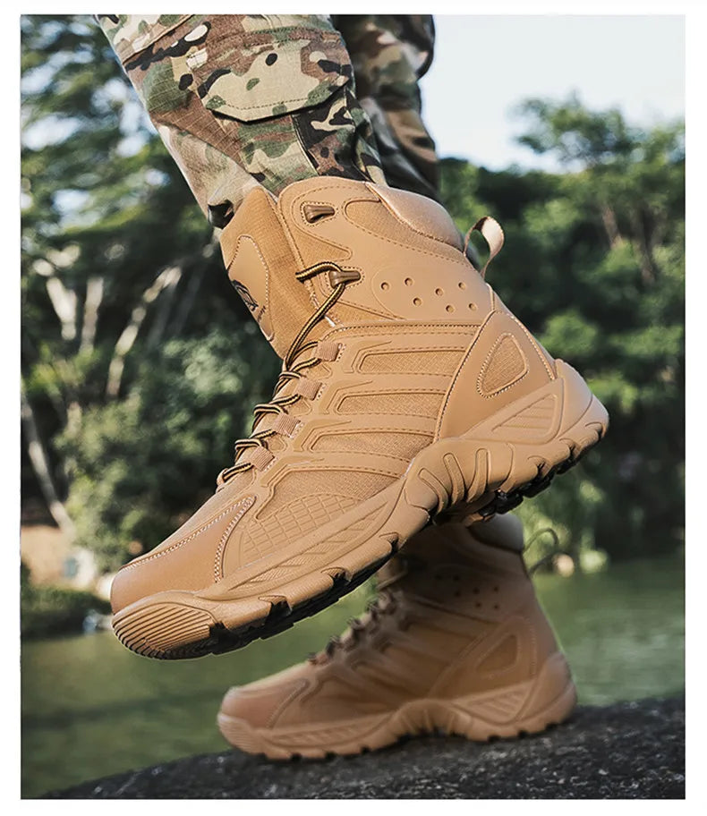 Fashion Men's Boots Comfortable High-top Boots Outdoor Non-slip Hiking Boots Lightweight Men Desert Boots Motorcycle Boots