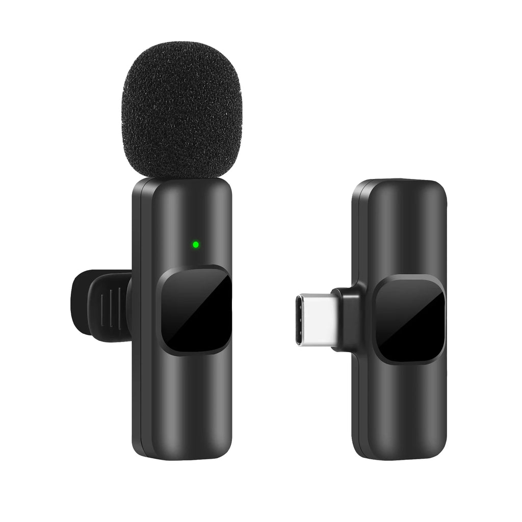 k60 New Wireless Lavalier Microphone Portable Audio Video Recording Mini Mic for iPhone Android Live Broadcast Gaming Phone Mic