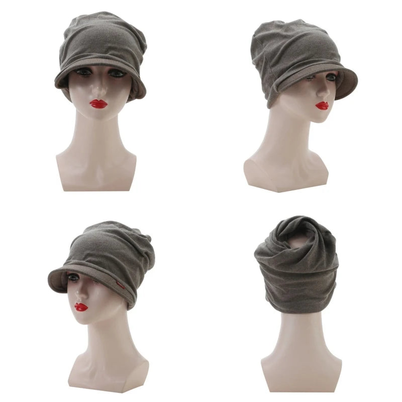 Knitted Head Cap Ladies Fashion Windproof Warm Thicken Hats Simple Solid Color Hat For WomenNew Autumn Winter Hat