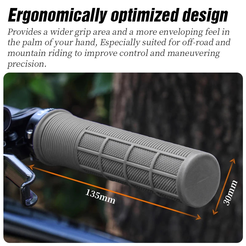 LEBYCLE TPR Bicycle Grips Integrated Bike Handlebar Grips Aluminum Alloy Lock On Bike Handles Non-slip Cuffs Mountain Bike Part