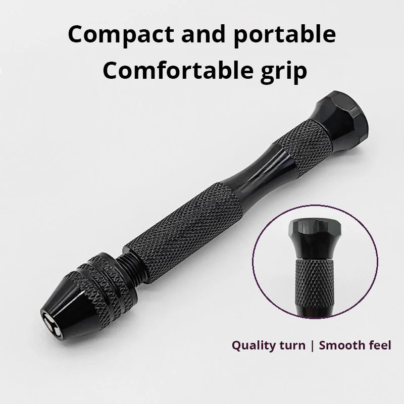 Mini Tool Set with Black Hand Twist Drill 10Pcs Fried Dough Twists Drill for Woodworking Drilling Rotary Wood Holes Tools