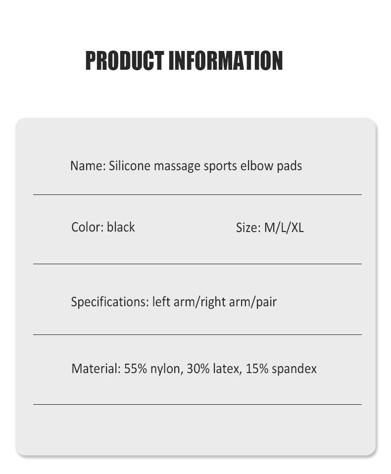Sports Elbow Pads with Silicone Massage Tennis Arm Joint Sleeves Outdoor Basketball Arm Protectors Fitness Sport Protective Gear