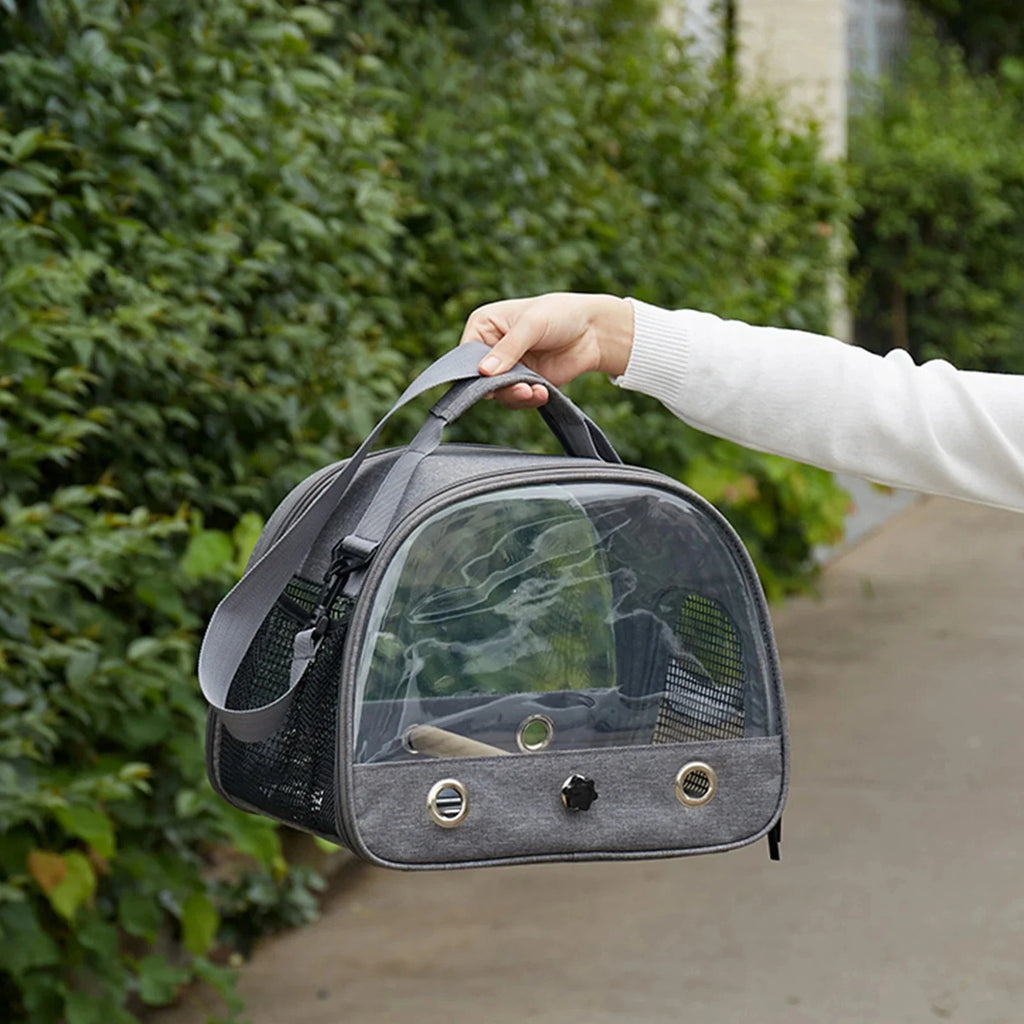 Parrot Carrier Bag Portable Bird Backpack with Perch for Birds Cage Side Window Foldable Samll Pet Travel Cage Bird Supplies