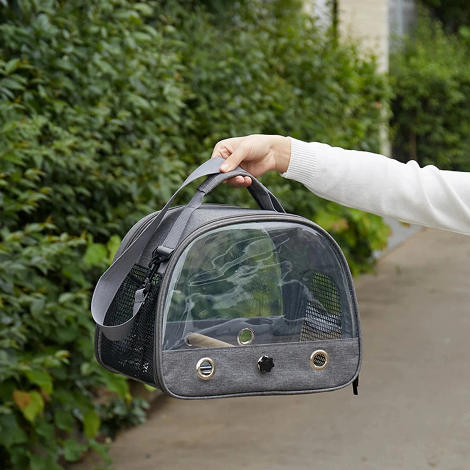 Parrot Carrier Bag Portable Bird Backpack with Perch for Birds Cage Side Window Foldable Samll Pet Travel Cage Bird Supplies