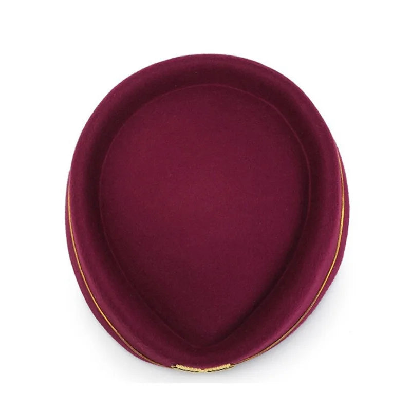 Air Hostesses Hat Stewardess Hat Beret Hat Women Formal Uniform Caps Accessory Party Hats Costume Accessories
