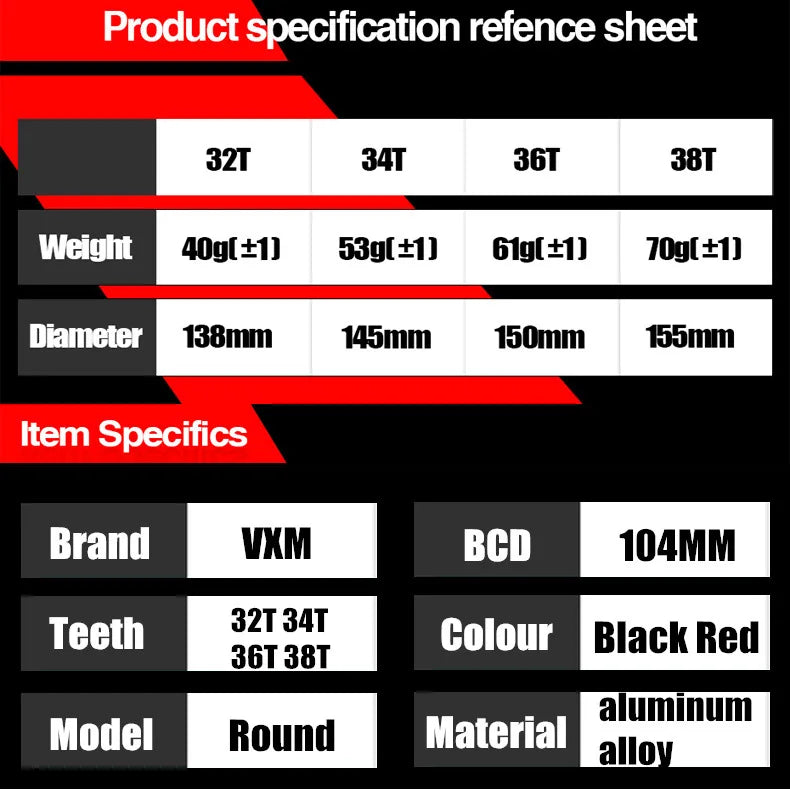 Bike 104BCD Elliptic mountain bike 32T 34T 36T 38T modified plus and minus teeth single tooth disc bycicle accesories Crank