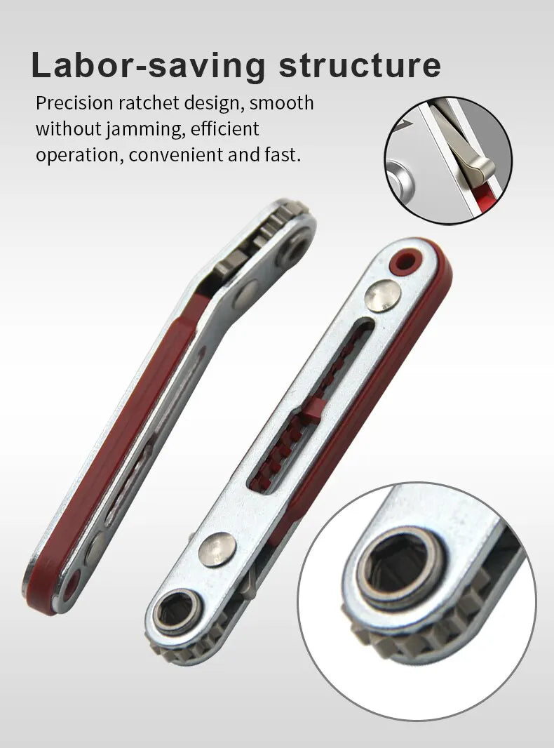 Multifunctional Bidirectional Forward and Reverse Ratchet Screwdriver Elbow Flat Head Wrench Cross Screwdriver Slotted Tool