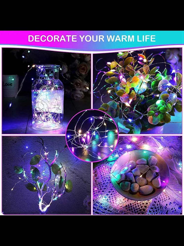 1Pack Fairy Light String Led Copper Wire String Light 1/2/3/5/10M Battery Powered For Bedroom Garden Party Wedding Decoration