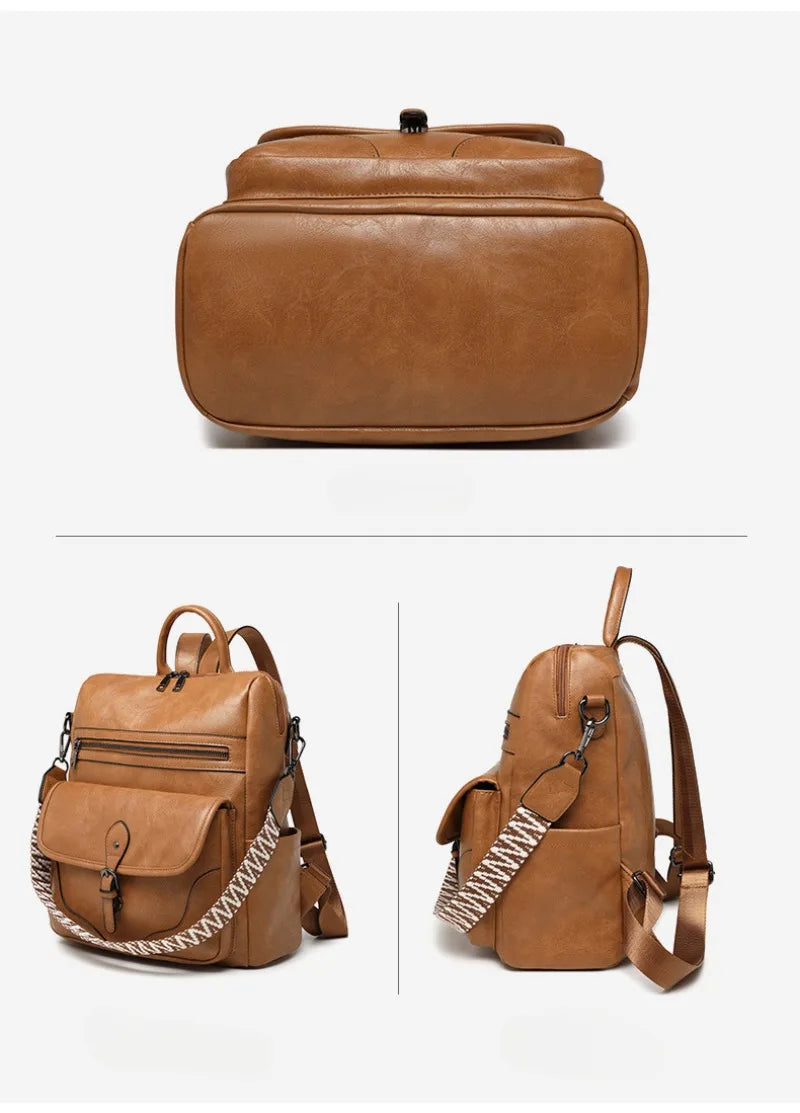 Backpack Purse for Women Purse Travel Backpack Fashion Designer Ladies Shoulder Bags  PU Leather Fashion Anti-theft Rucksack