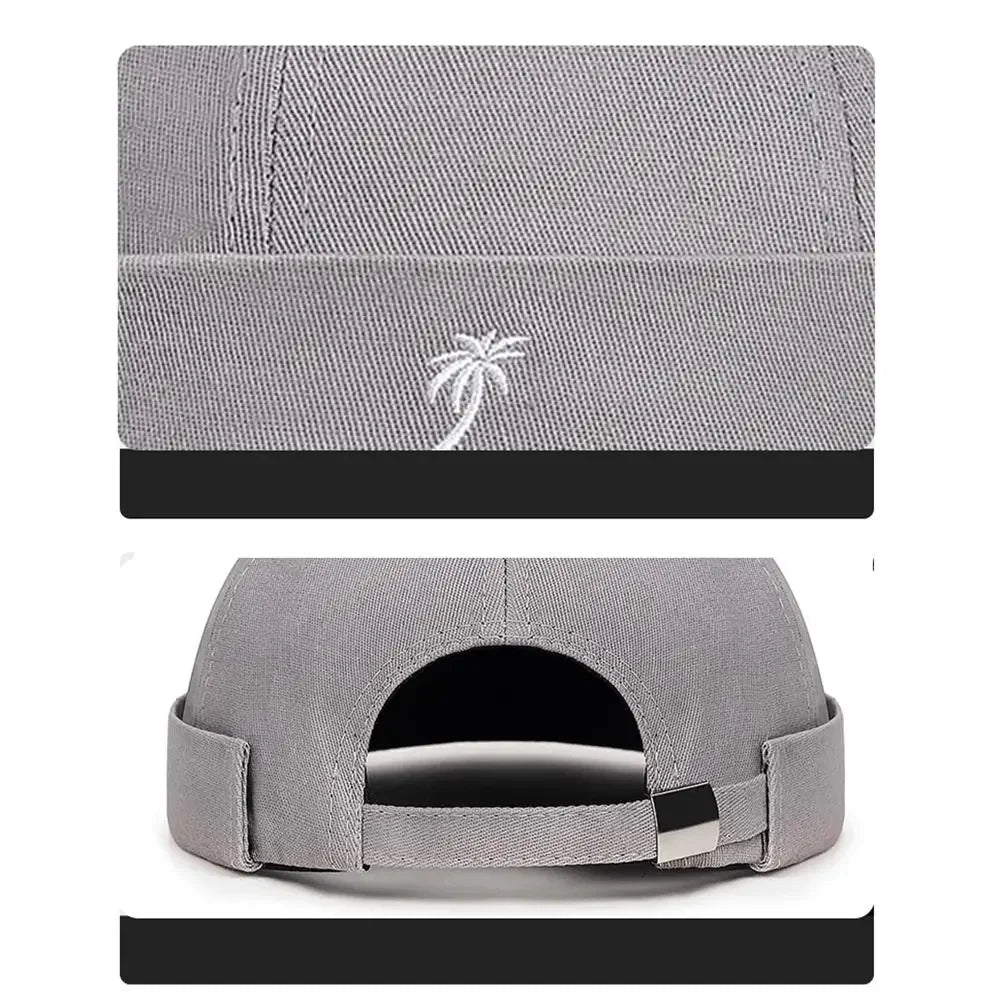 Beanie Hats Men Women Spring Autumn Landlord Hat Streetwear Hip Hop Brimless Hat Embroidered Coconut Tree Docker Cap Wholesale