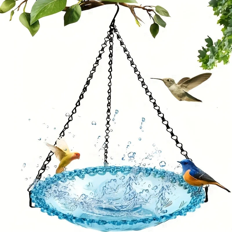 Hanging bird baths and feeders, outdoor bird food trays, bird food racks, garden decorative bird food racks