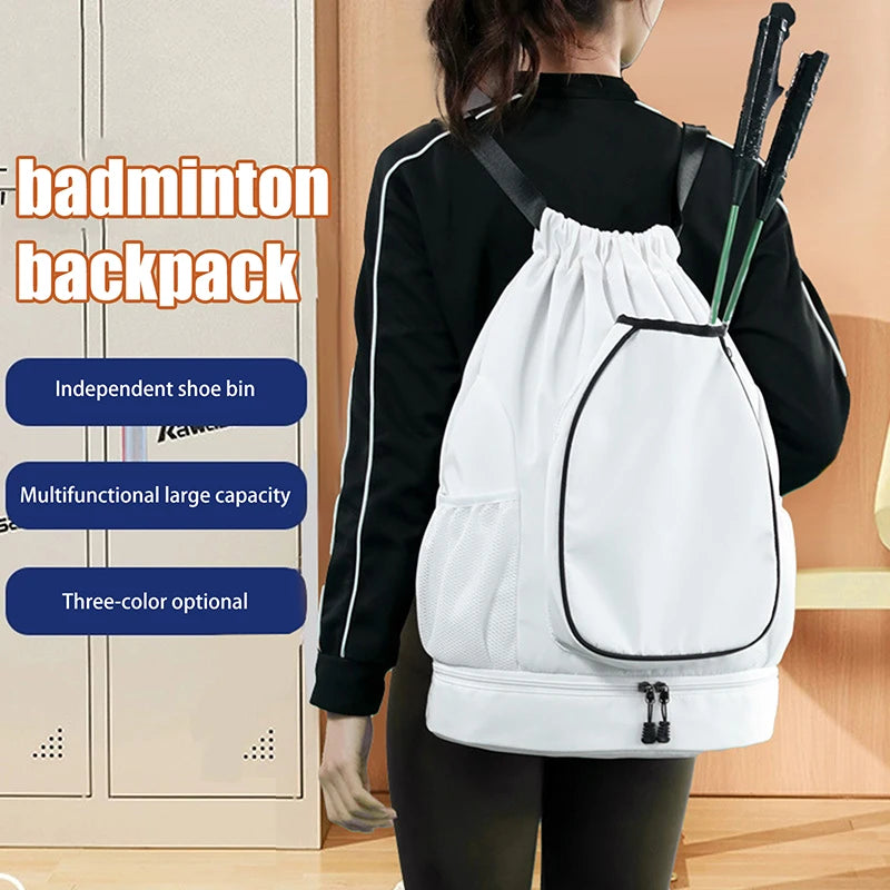 High-Capacity Sports Bag for Gym – Includes Dual Racket Spaces and Shoe Pocket, Ideal for Tennis and Badminton
