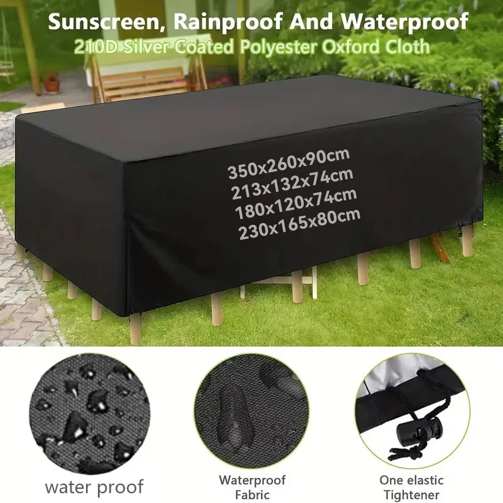 Garden Furniture Cover Waterproof And Windproof Uv 210D Oxford Cloth Protective Cover For Garden Table