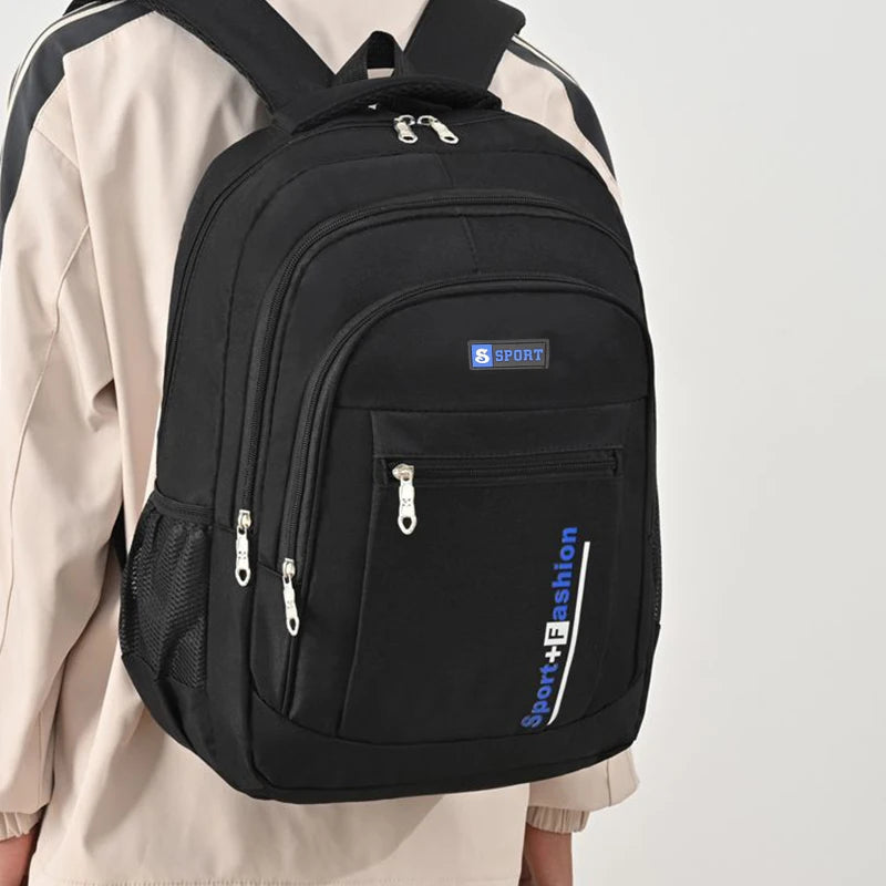 Men's and women's fashionable, versatile, simple and spacious backpacks, dual-shoulder travel bags, lightweight and portable
