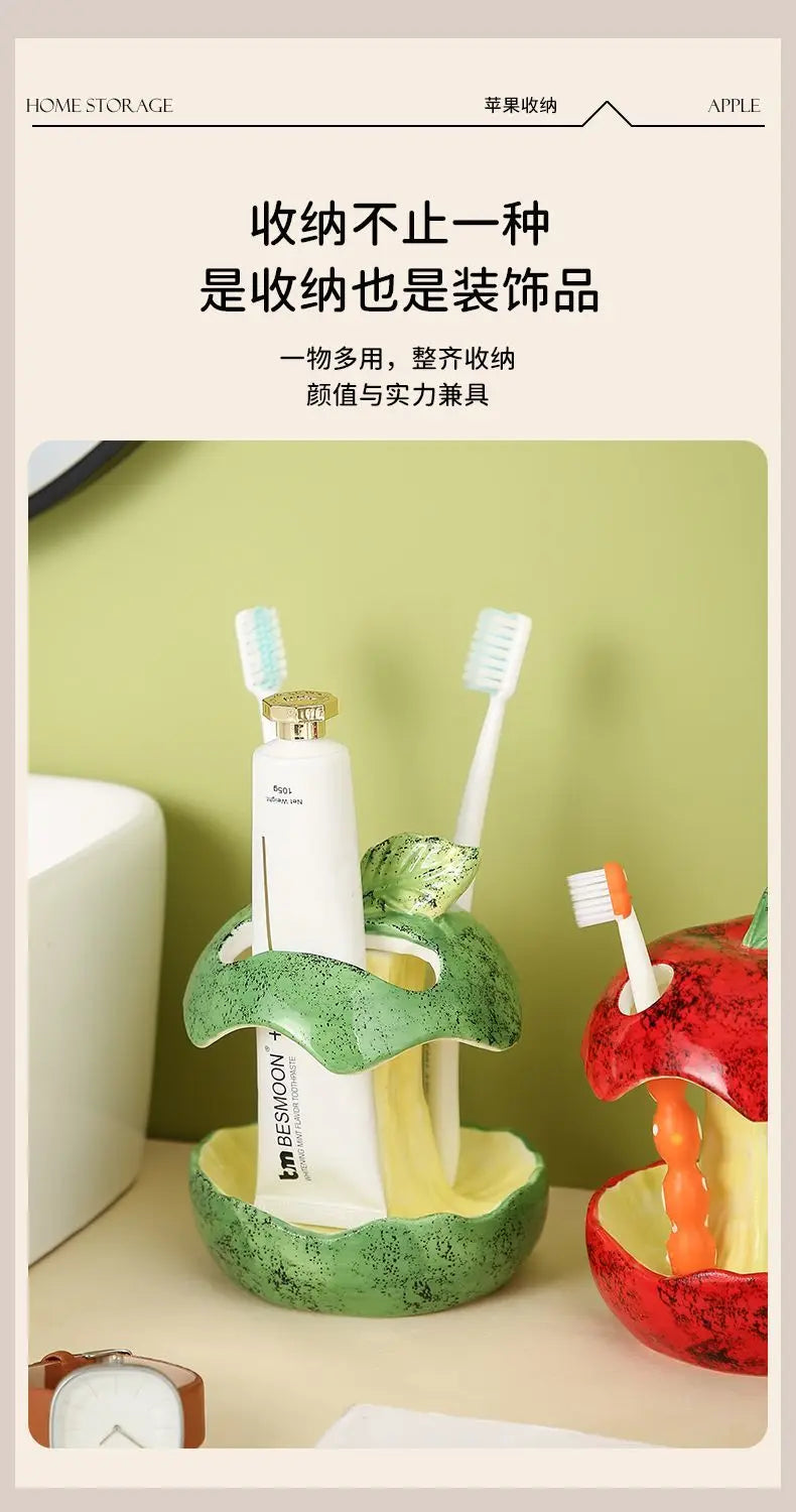 Bathroom electric toothbrush and toothpaste storage rack Ceramic bathroom washstand Dental storage rack