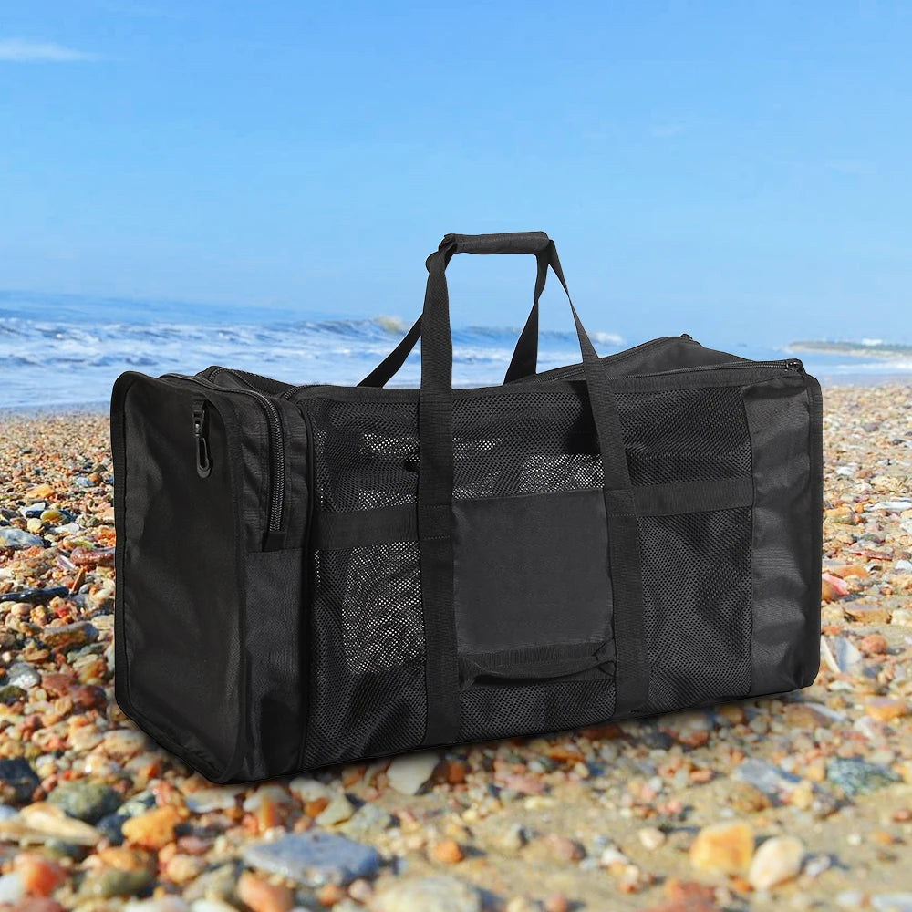100L Mesh Duffle Gear Bag for Scuba Diving Snorkeling Swimming Beach and Sports Equipment