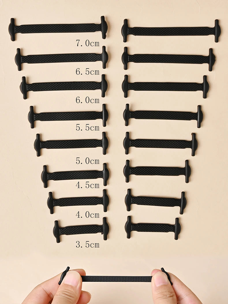 16pcs/lot Silicone Shoelaces No Tie Shoelaces 12 colors Elastic Lace Shoelace Creative Lazy Silicone Laces Rubber Lace