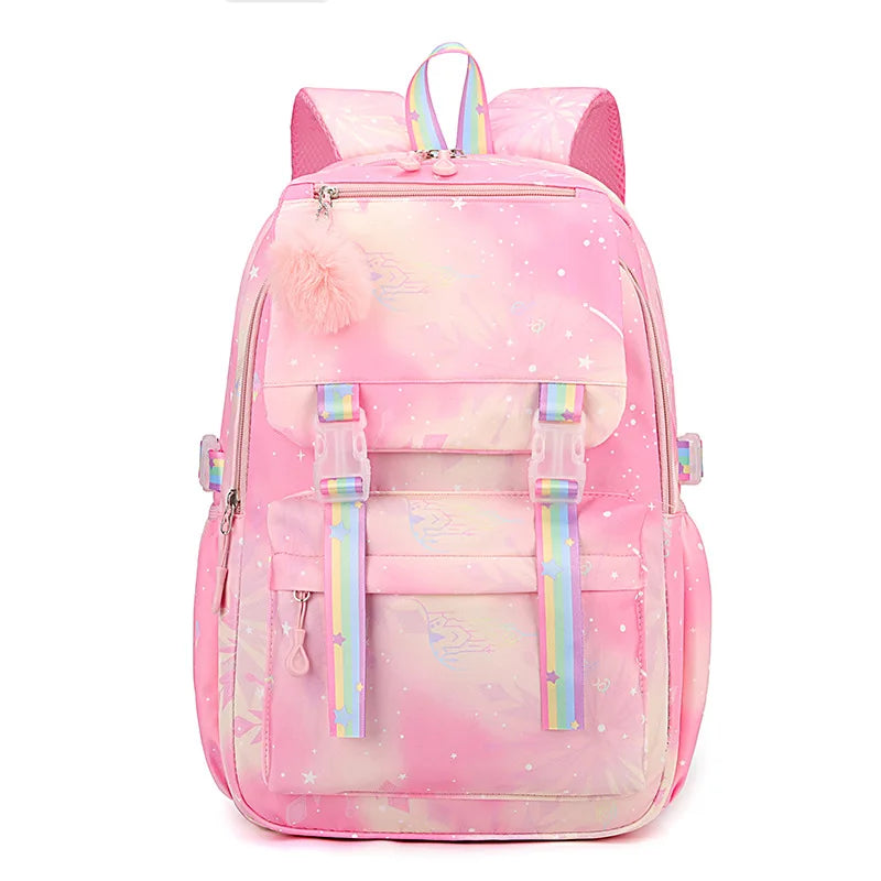 Backpack 2025 Cute Pink Backpacks for Girl Boy Fashion Casual Students Schoolbag Custom printed patterns are available.