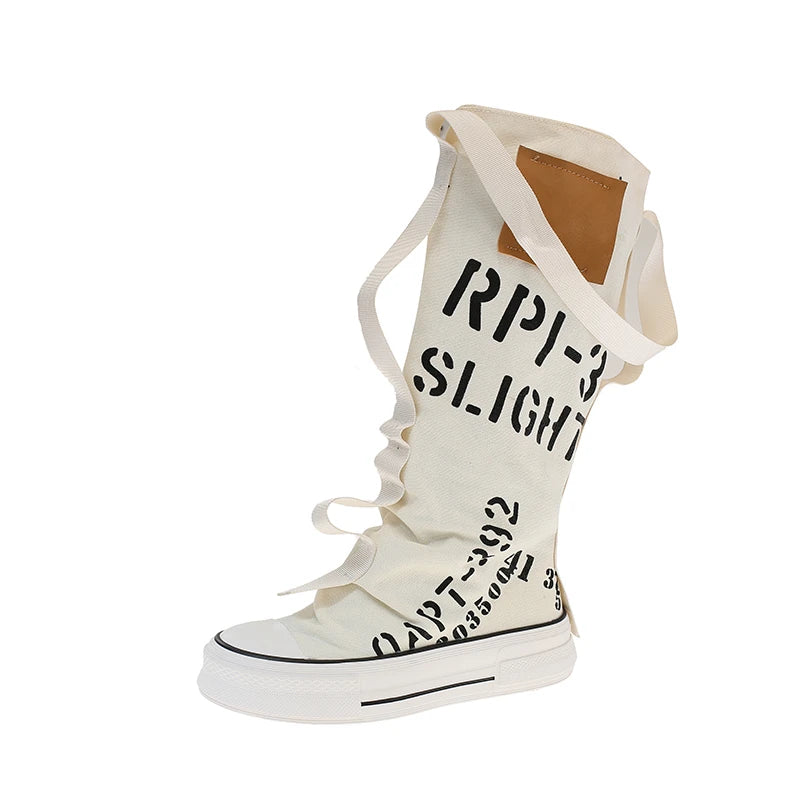 Platform Long-thigh Boots 2025 New Fashionable and Versatile Design Sense Niche High-top Stacking Board Shoes
