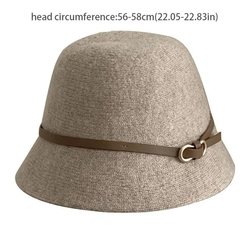 Casual Woolen Wool Fisherman Hat Elegant Pure Color Women's Formal hat Korean Style British Style Basin Hat Autumn