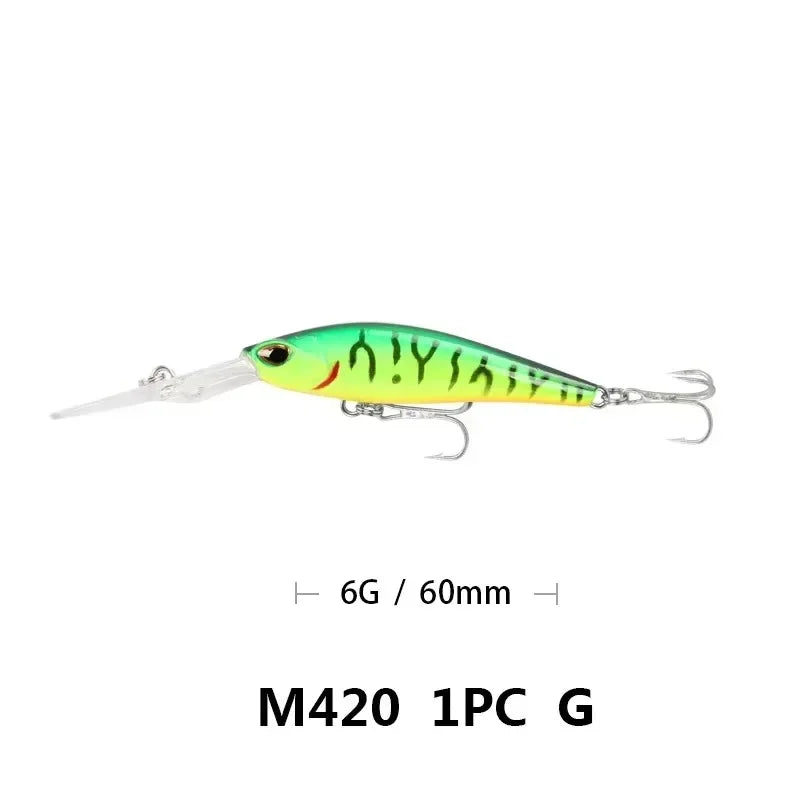 Fishing Lure Long Lip Minnow Wobbler Lure 6cm 6g Deep Diving Floating Jerkbait Swimbait Artificial Hard Bait Trout Bass Bait