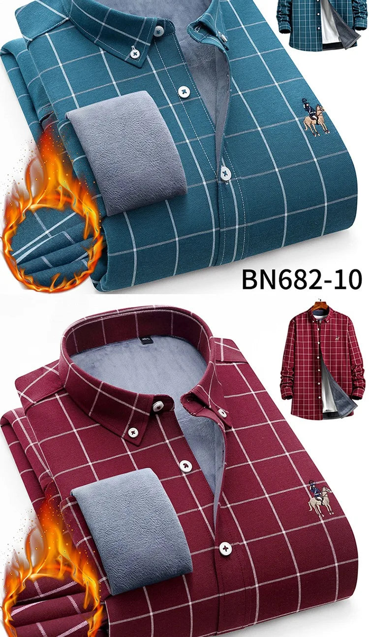 Men's long sleeve shirt thick warm autumn and winter comfortable soft high quality everything easy to take care of the street