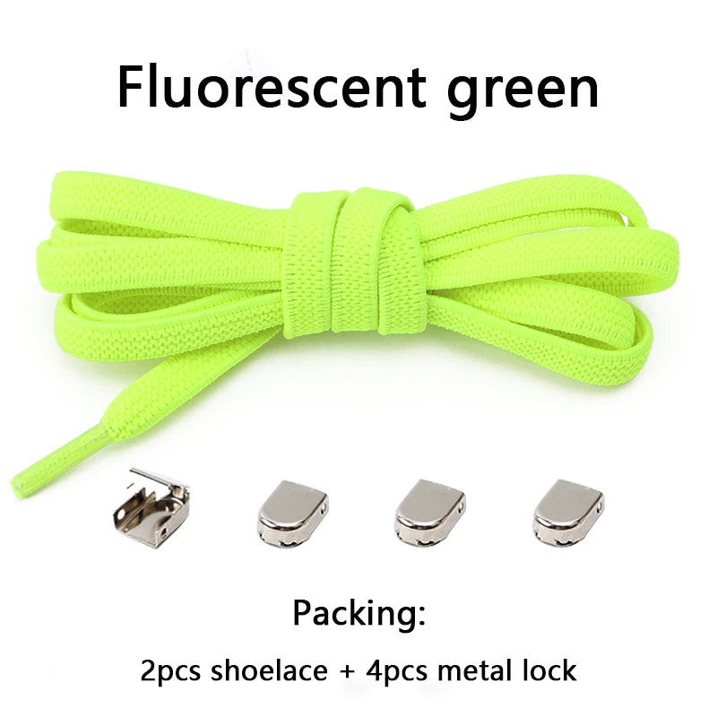 No Tie Elastic Shoe Laces One Size Fits All Adult and Kids Shoes Shoelaces for Sneakers Shoelace Tieless Flat Expand Shoestrings