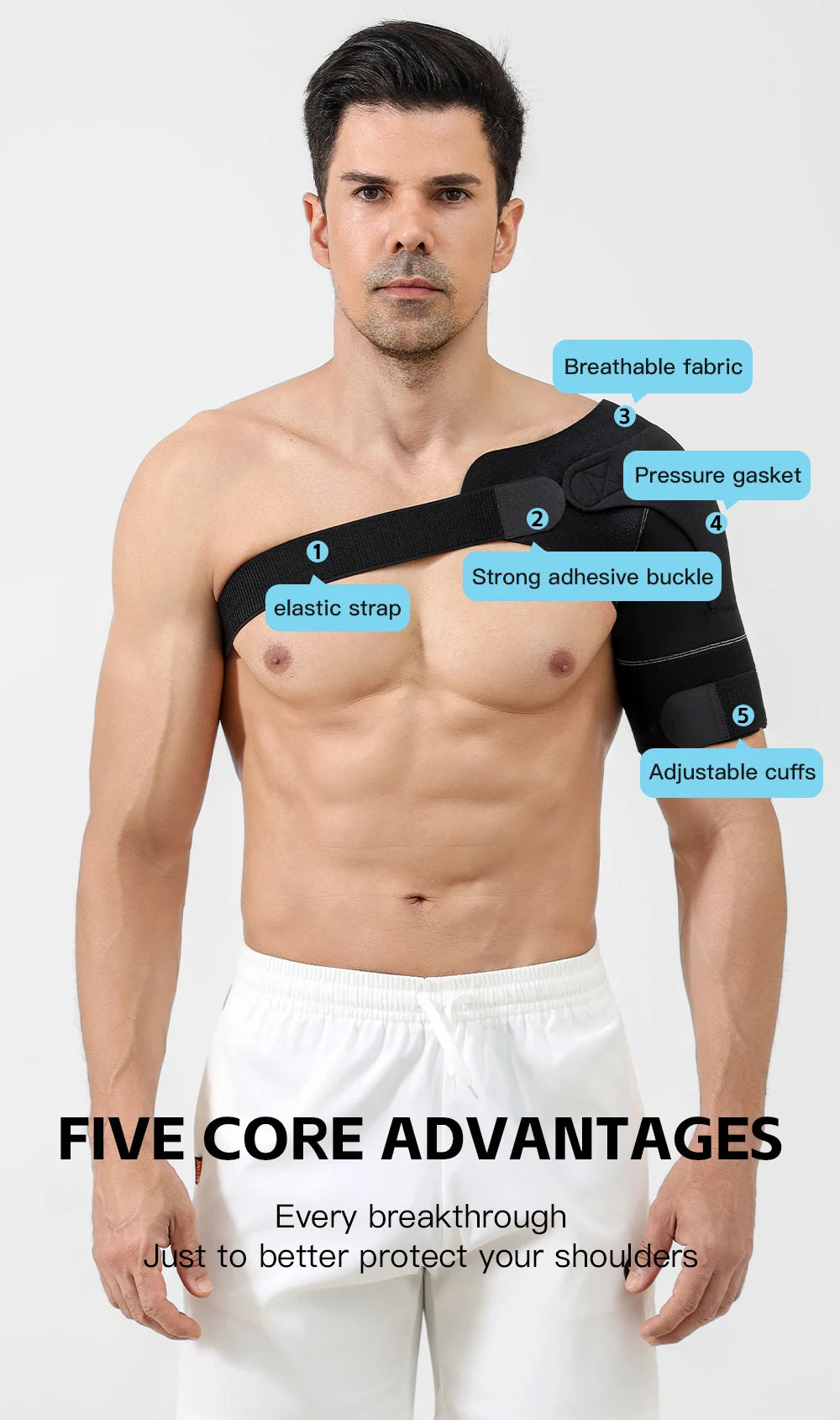 Adjustable Sports Shoulder Guard Stable Support For Shoulder Protection Gym Outdoor Sports Ball Sports Protective Equipment