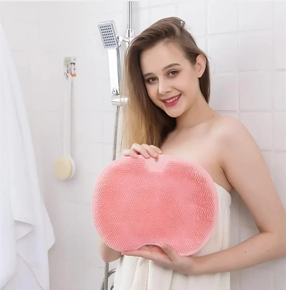 Bathroom wall pasting, back wiping, lazy silicone bath brush, suction cup, back wiping, foot massage cleaning, bath brush