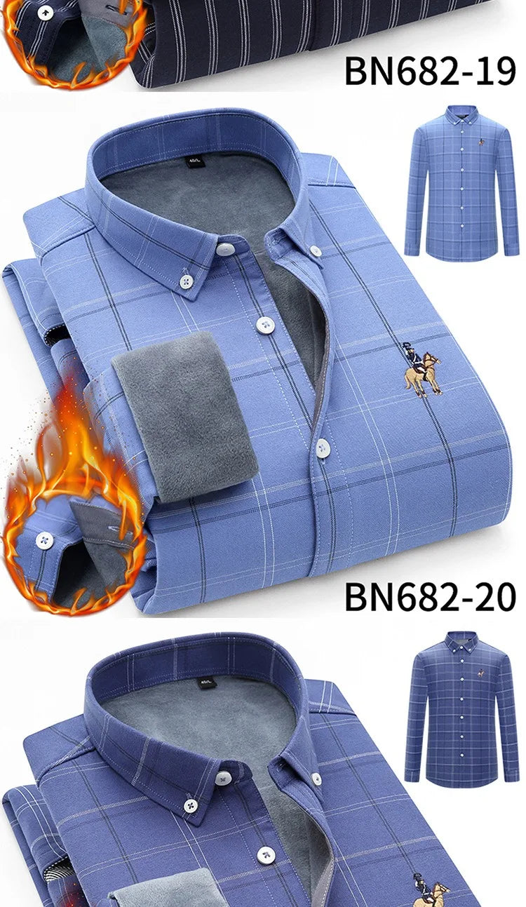 Men's long sleeve shirt thick warm autumn and winter comfortable soft high quality everything easy to take care of the street