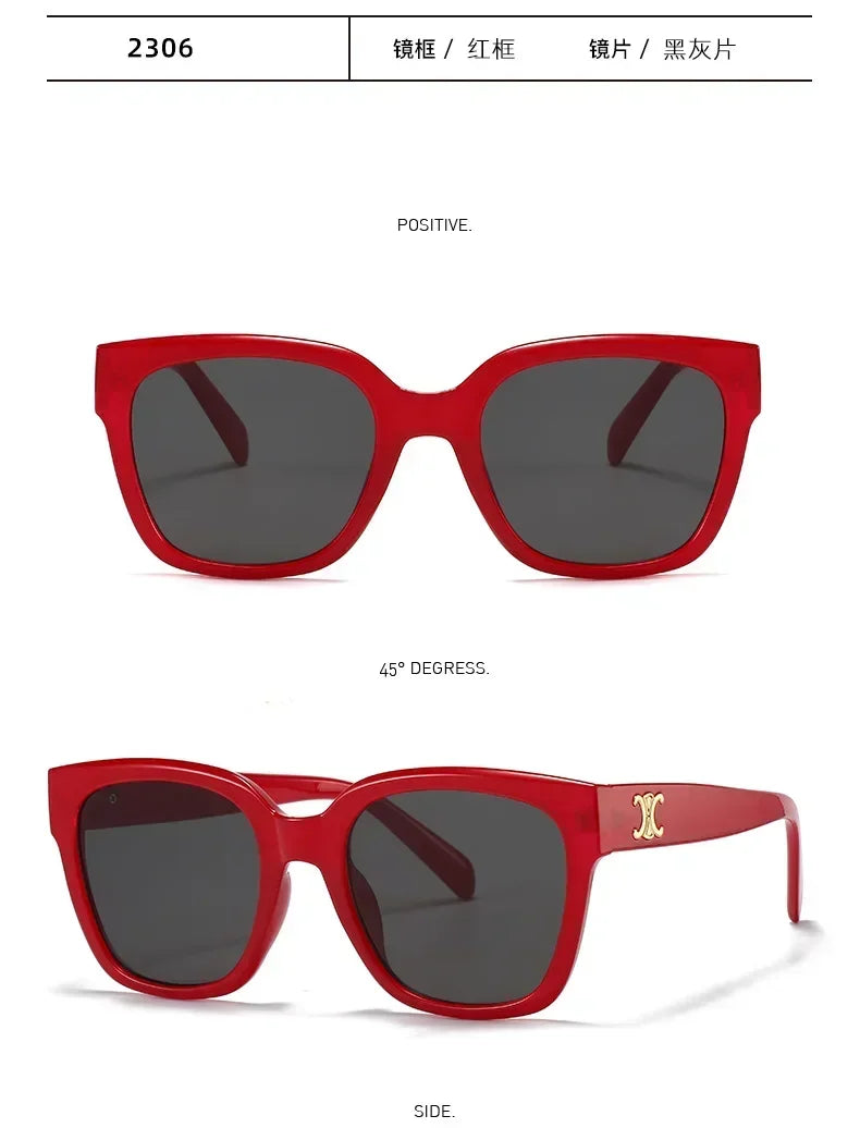Man Summer 2025 new sunglasses high-end square slimming Facebook same style sunglasses anti UV simple women's version