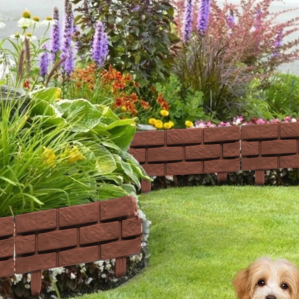 Garden Edging Border DIY Decorative Plant Support Stake Landscaping Edging Stones Brick Effect Outdoor Fence Decorative