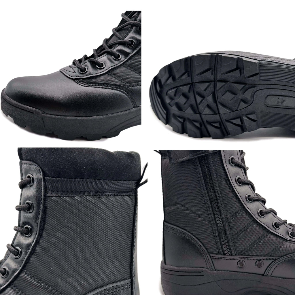 Black High-Top Tactical Boots Lightweight Wear-Resistant for Men And Women Comfortable Military Style Shoes
