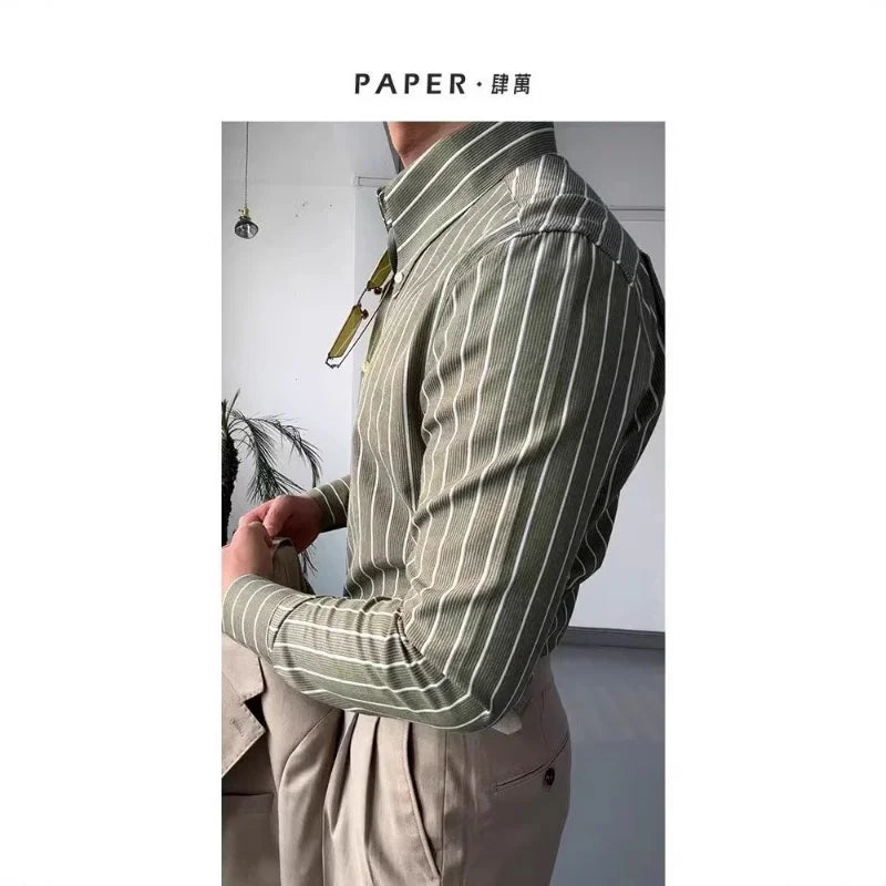 Long Sleeve Shirt Loose Fit Casual Summer Top For Men