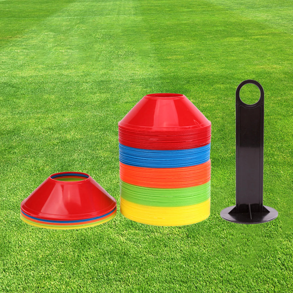 50Pcs/Set Soccer Cones Practice Equipment Supplies Portable Cross Training for Games Coaching Football Garden Outdoor Activities