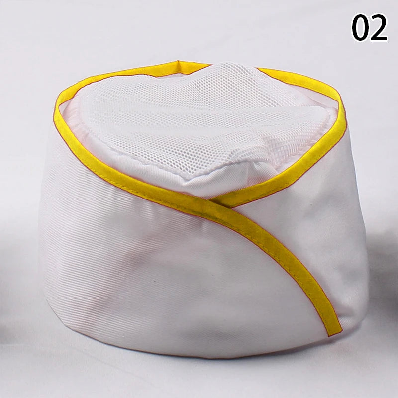 Japanese Chef's Hat Breathable Mesh Men Women Catering Work Cap Restaurant Kitchen Cooking Waiter Work Uniform Dustproof Caps