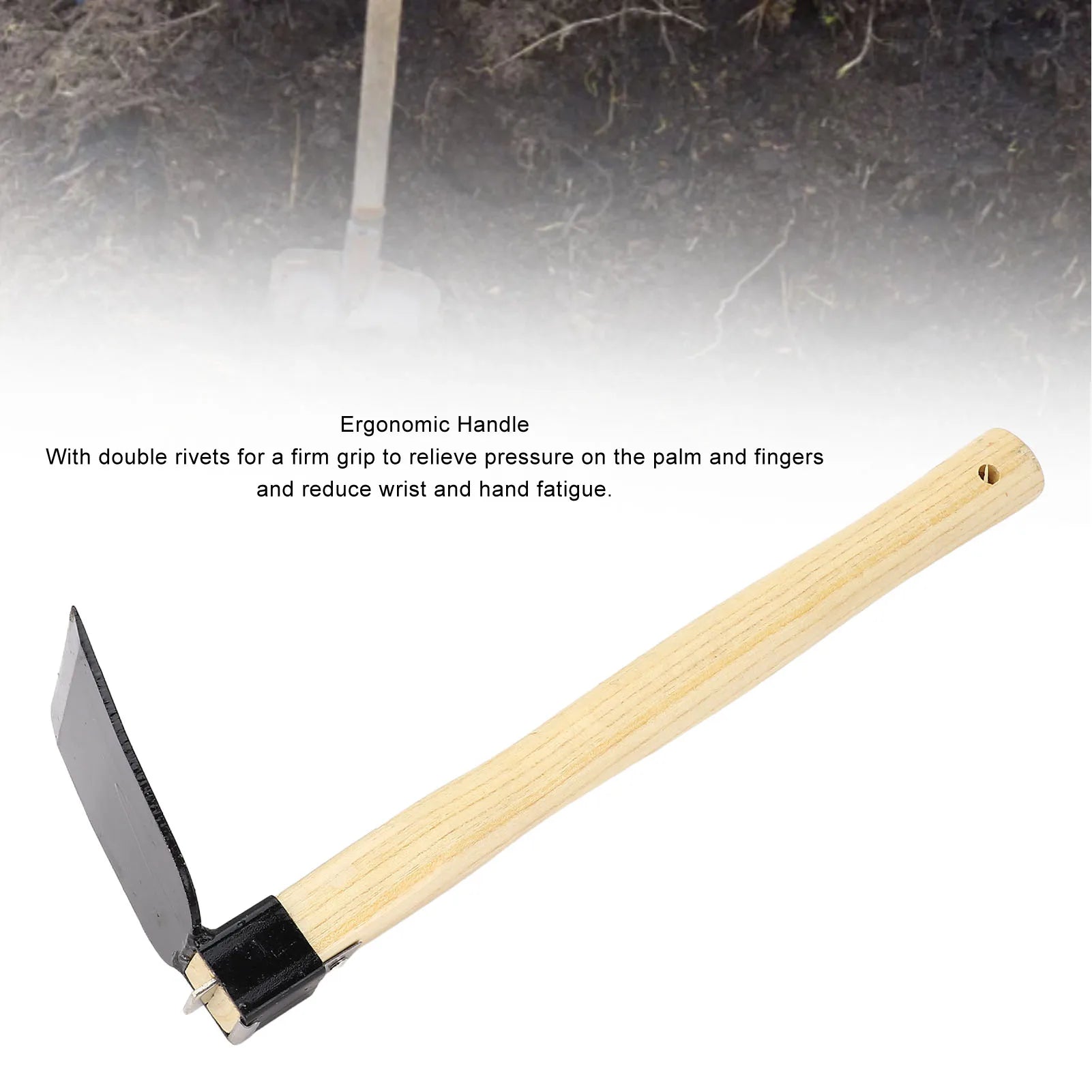 Garden Hoe Garden Weeding Hand Hoe Hand Hoe Ergonomic Wooden Handle Carbon Steel Lightweight Garden Weeding Hand Hoe for Home