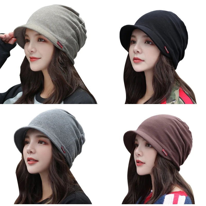 Knitted Head Cap Ladies Fashion Windproof Warm Thicken Hats Simple Solid Color Hat For WomenNew Autumn Winter Hat
