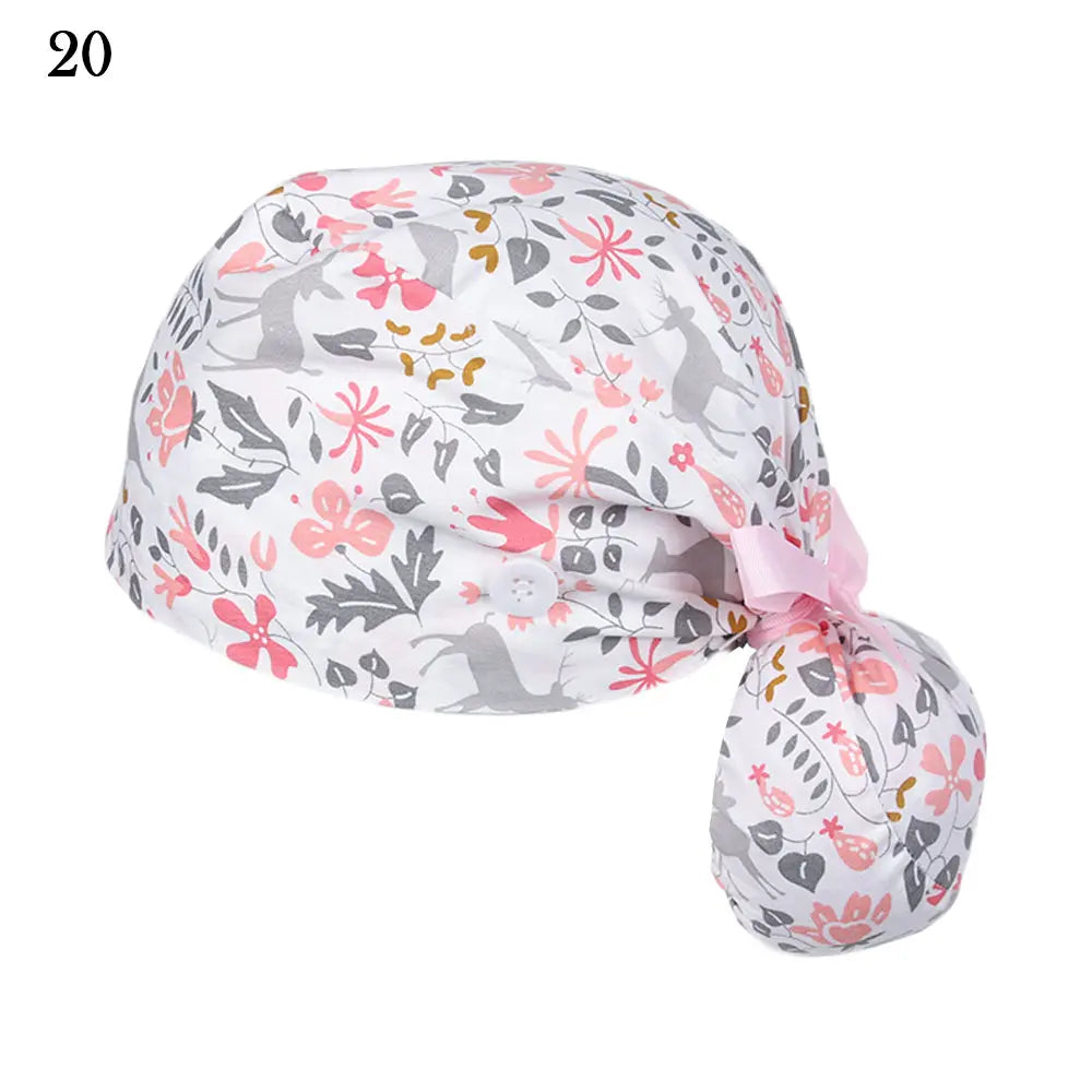 Women & Men Tie Back Hats Ponytail Holder Adjustable Long Hair Cap Working Hat With Button Working Cap
