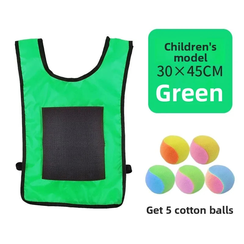Sets Stick Throwing Ball and Vest:  Soft Fleece Balls Target Dodgeball, Outdoor Game Props for Kids Play and Sports Activities