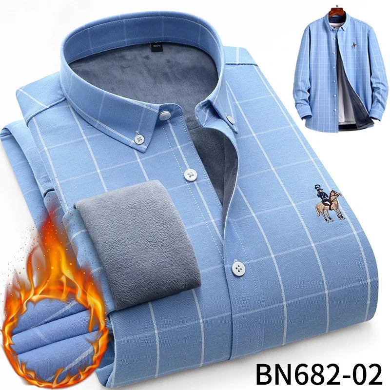 Men's long sleeve shirt thick warm autumn and winter comfortable soft high quality everything easy to take care of the street