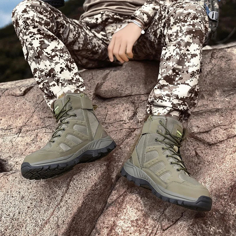 Men Outdoor Boots Winter Ankle Boots Warm Popular Footwear Male Suede Casual Snow Shoes Leather Walking Shoes Hunting Boot