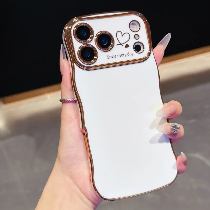Side Love Electroplating Case For iPhone 17 Pro Max 17 Air 16 15 14 Plus 13 12 11 Pro Max 17Pro Max Cover Lens Shockproof Bumper