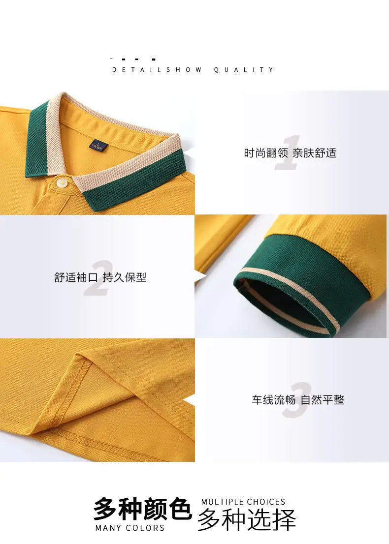 Long Sleeve Polo Shirts Custom Logo Mens T Shirt Restaurant Uniforms Women's Workwear Designer Company Team Clothes