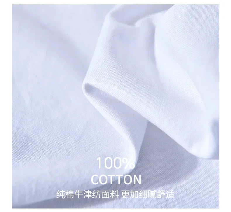 Japanese Fashion Mens Long Sleeve Shirts Spring Summer Daily Casual Pure Cotton Shirt Oxford Striped Patchwork Shirt Youth Tops