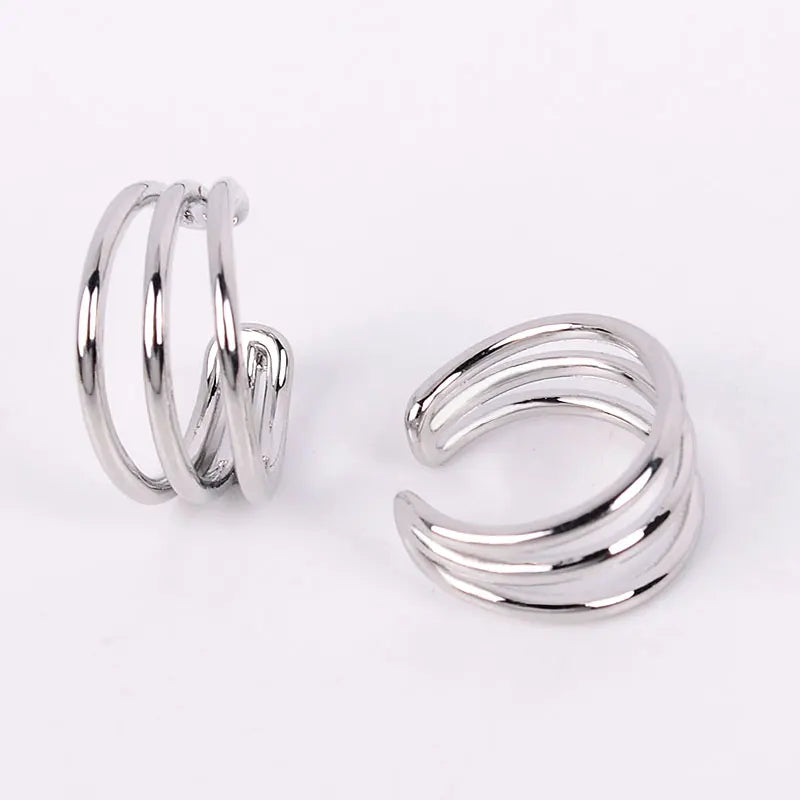 Stackable Earrings Without Ear Hole Star Wrap Clip On Earrings Earcuff for Women Ear Screen Climb Cuffs Fake Piercing One pair